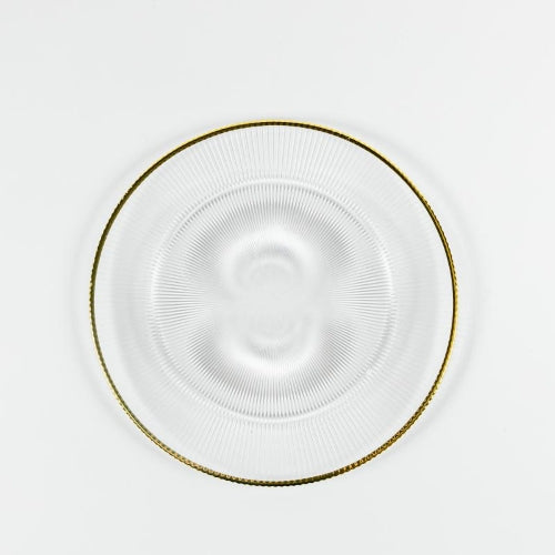 13" Sun Ray Gold Rim Glass Charger Plate - 55093-1