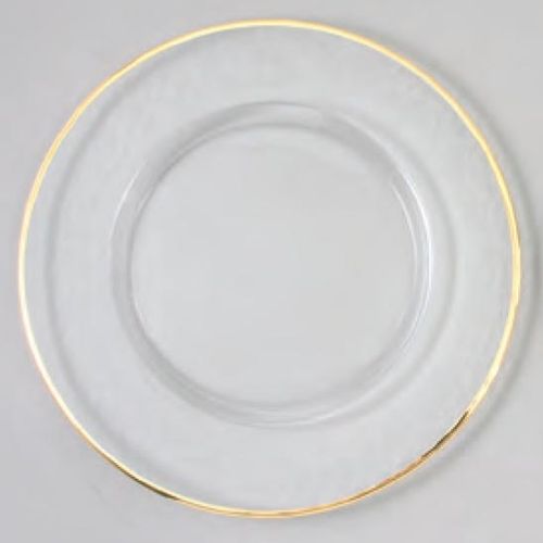 13" Gold Thin Rim Glass Charger - Item #55093-2