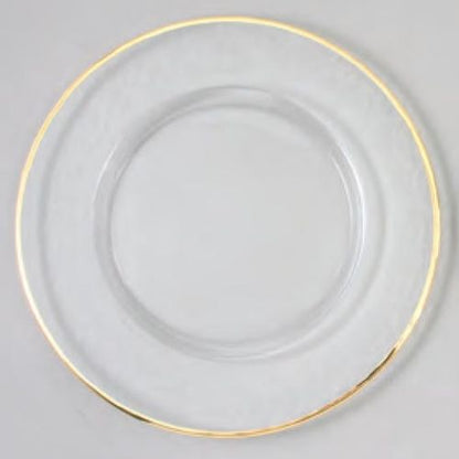 13" Gold Thin Rim Glass Charger - Item #55093-2
