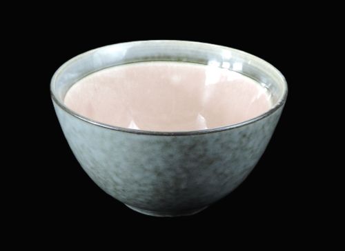5.5" Grey Bowl with Pink Interior - Item #55491