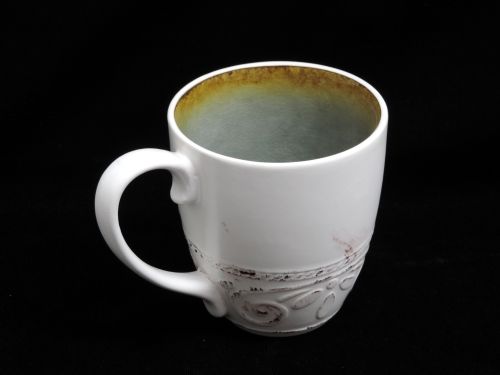 14 oz. White and Green Reactive Mug - Item #55660