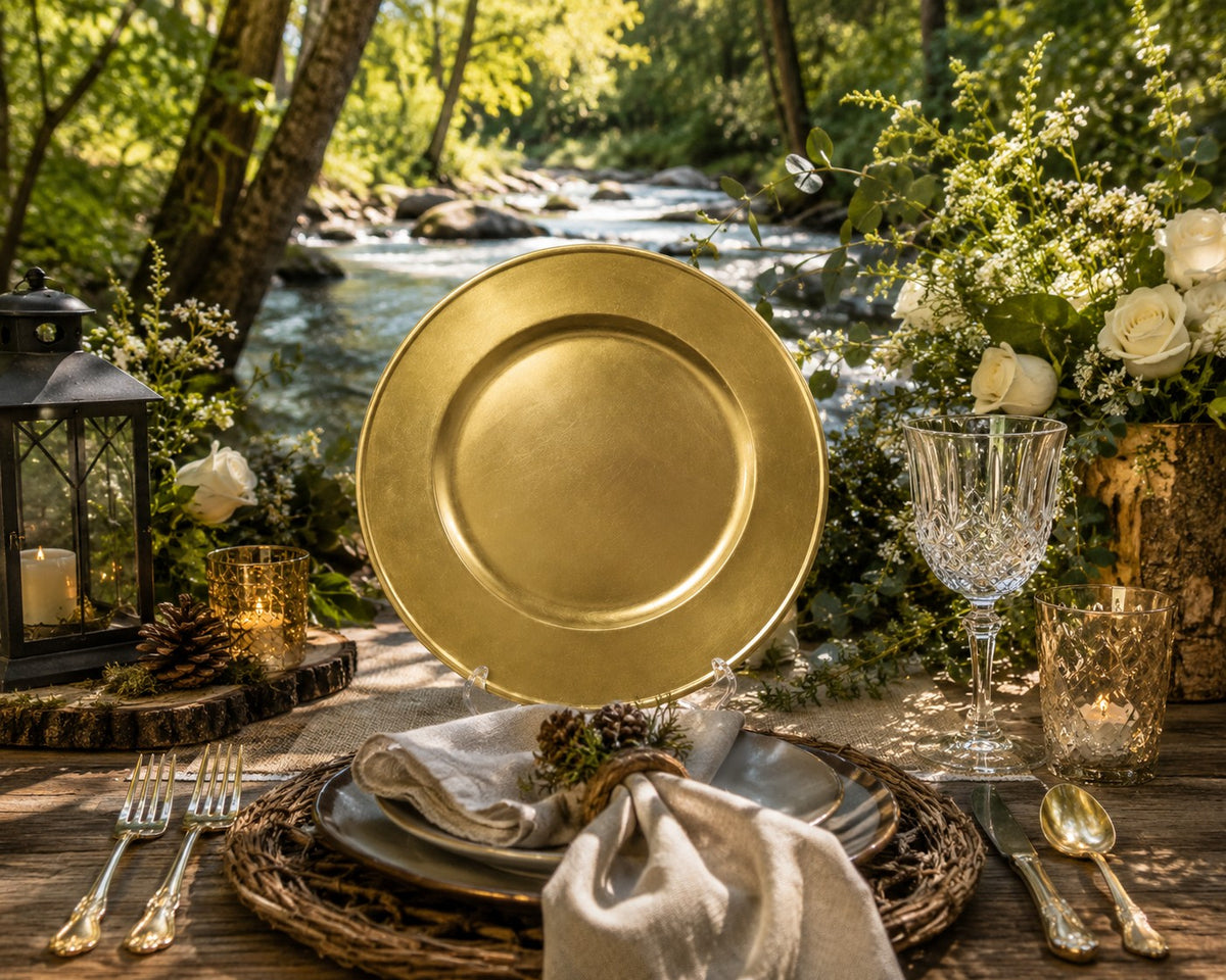 13" Classic Gold Plastic Charger Plate - Item #55751