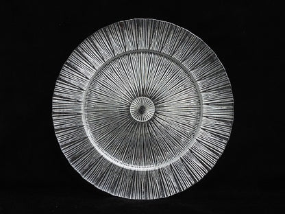 13" Radiant Linear Grey Glass Charger Plate – Item #570005-1
