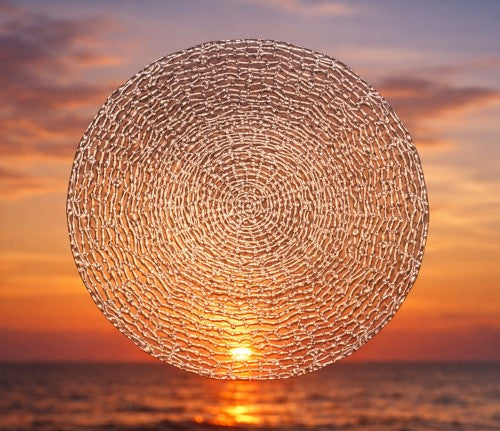 13" Silver Web Glass Charger Plate - Item #570007-1