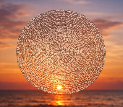 13" Silver Web Glass Charger Plate - Item #570007-1