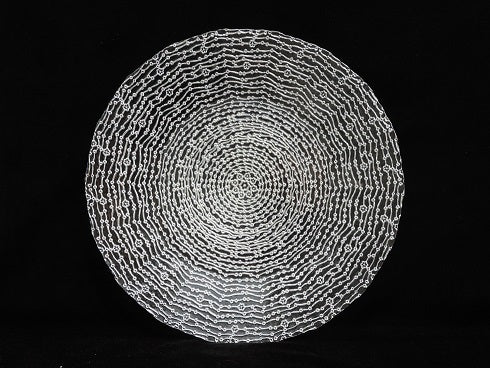 13" Silver Web Glass Charger Plate - Item #570007-1