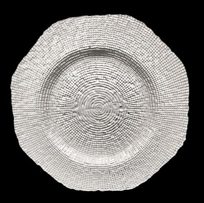 13" Silver Mosaic Glass Charger - Item #570010