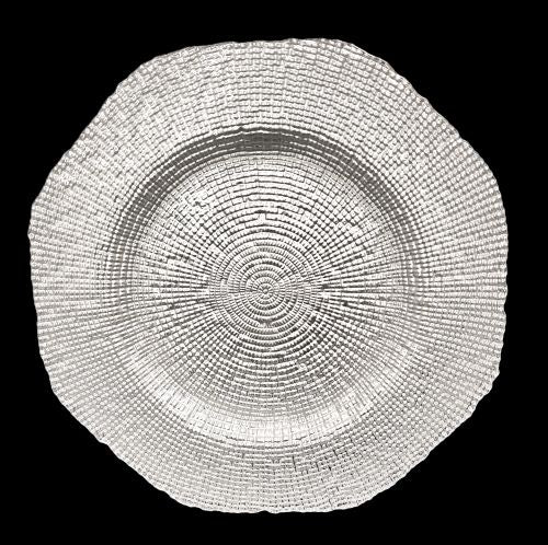 13" Silver Mosaic Glass Charger - Item #570010