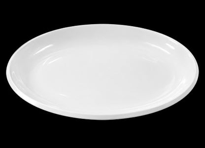 21" x 10.25" White Oval Melamine Platter Item #57013-1