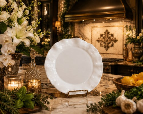 17.5" White Textured Melamine Platter Item #57016
