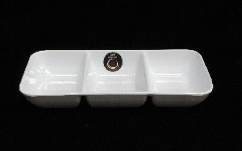 10" x 4.8" 3-Section Melamine Dish Item #57022