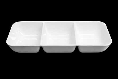10" x 4.8" 3-Section Melamine Dish Item #57022