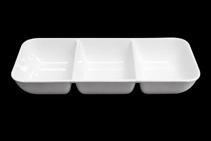 10" x 4.8" 3-Section Melamine Dish Item #57022