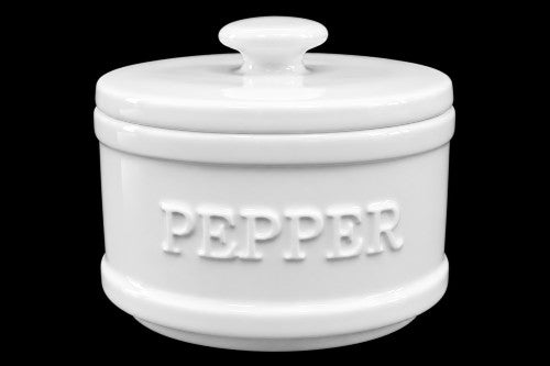 4" Pepper Bowl with Lid – White - Item #57740