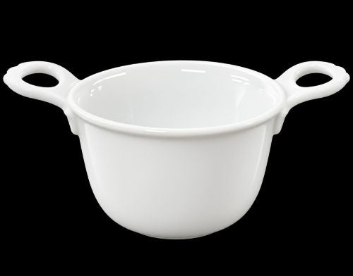 4.75" White Porcelain Stew Pot with Handles – Item #57854