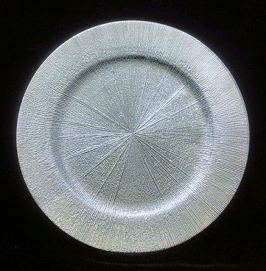 13" Silver Stardust Plastic Charger Plate - Item #59719