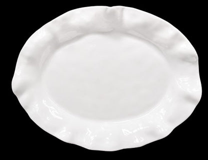 18.5" x 14.4" Oval Wavy Rim Platter – White Melamine Item #59720
