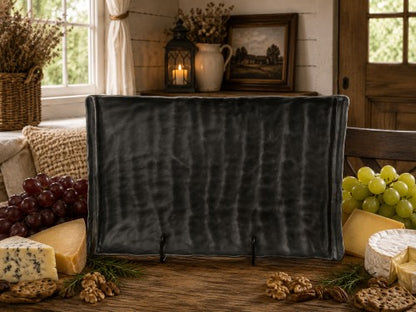 10.31" x 6.57" Rectangular Black Melamine Platter Item #59722
