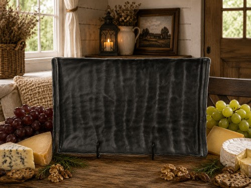 10.31" x 6.57" Rectangular Black Melamine Platter Item #59722