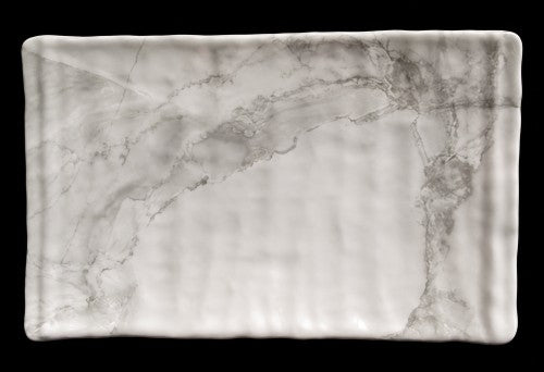 10.3" x 6.57" Rectangular Greige Marble-Look Melamine Platter Item #59723