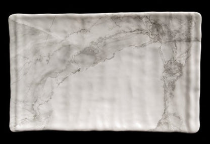 10.3" x 6.57" Rectangular Greige Marble-Look Melamine Platter Item #59723