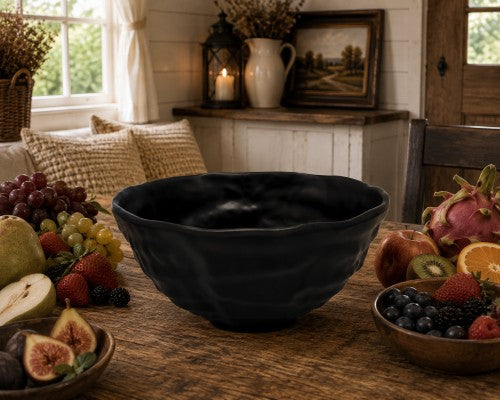 6" x 3.25" Matte Black Melamine Bowl Item #59730