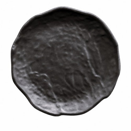 9.84" Matte Black Round Melamine Plate Item #59732