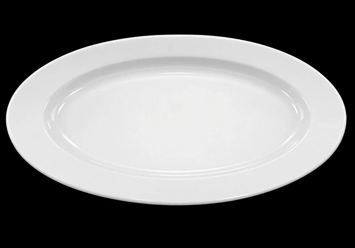 14" White Platter with Rim – Item #610-43