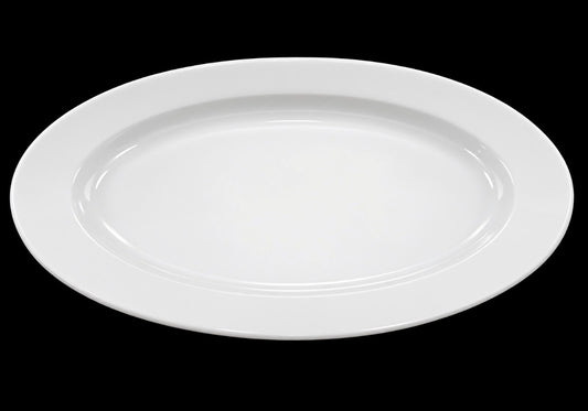 14" White Platter with Rim – Item #610-43