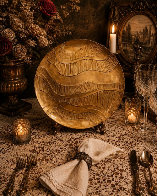 13" Waves Gold Charger Plate - Item #62896