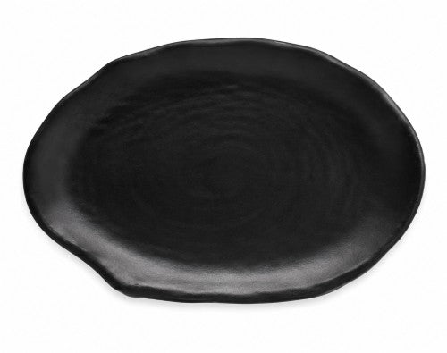 12" x 8" Black Oval Plate, 100% Melamine Item #65017