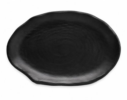 12" x 8" Black Oval Plate, 100% Melamine Item #65017
