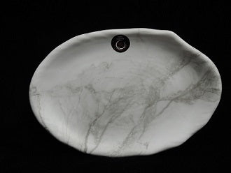 12.25" Oval Marble-Look Plate, 100% Melamine Item #65018