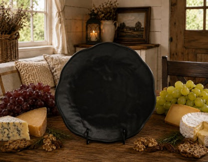 8.25" Round Matte Black Plate, 100% Melamine Item #65019