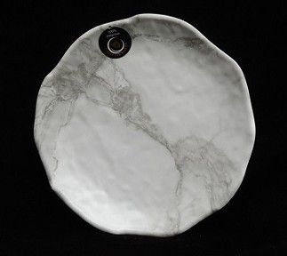 9.84" Round Marble-Look Melamine Plate Item #65022