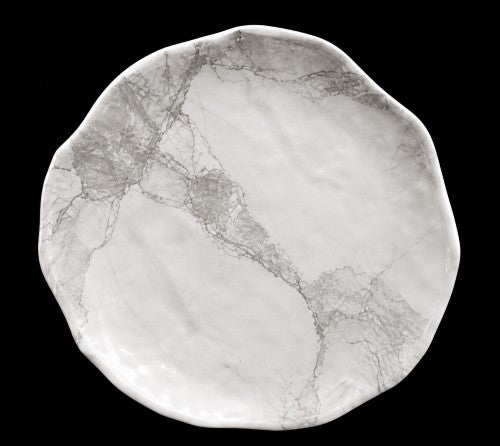 9.84" Round Marble-Look Melamine Plate Item #65022