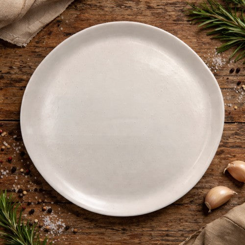 10.5" Off White Rustic Dinner Plate - Item #65040