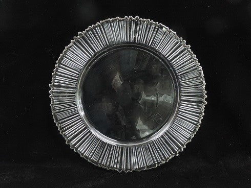 13" Silver Radiant Rim Glass Charger Plate - Item #65403