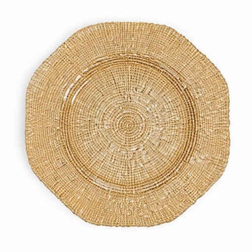 13" Gold Mosaic Glass Charger - Item #65404