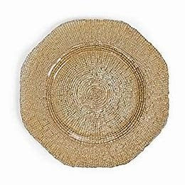 13" Gold Mosaic Glass Charger - Item #65404