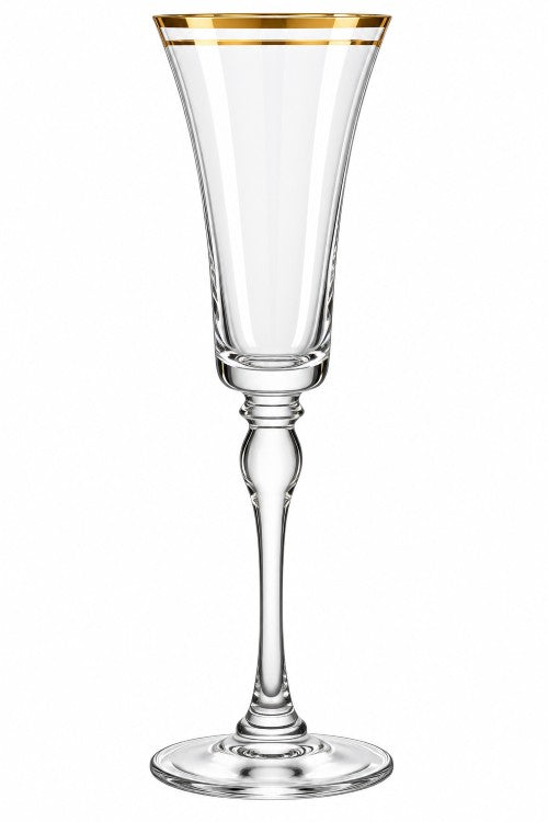 6 oz. Champagne Flute with Double Gold Rim Item #65417