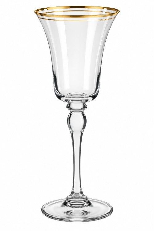 8 oz. Wine Glass with Double Gold Rim Item #65418