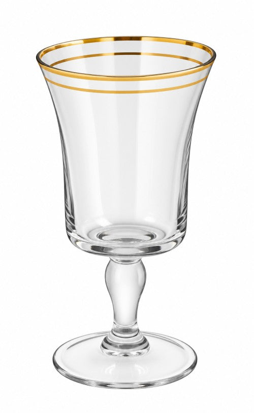 13 oz. Water Glass with Double Gold Rim Item #65420
