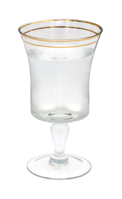 13 oz. Water Glass with Double Gold Rim Item #65420