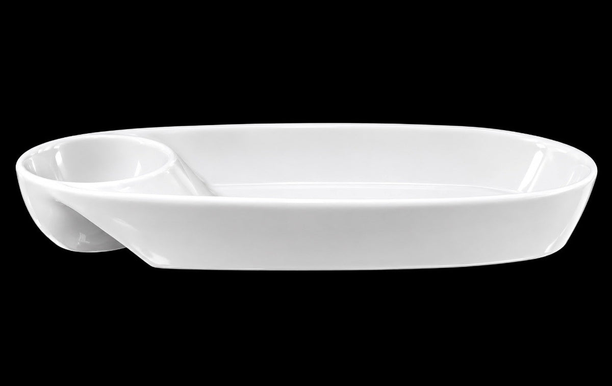 13" Two-Section Serving Dish – White Item #65807 | 16 Pieces per Case