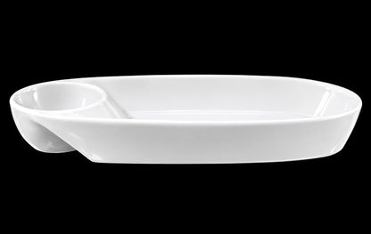 13" Two-Section Serving Dish – White Item #65807 | 16 Pieces per Case