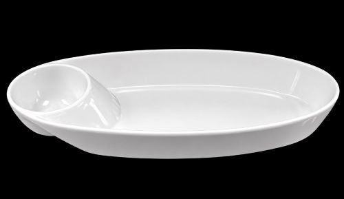 13" Two-Section Serving Dish – White Item #65807 | 16 Pieces per Case