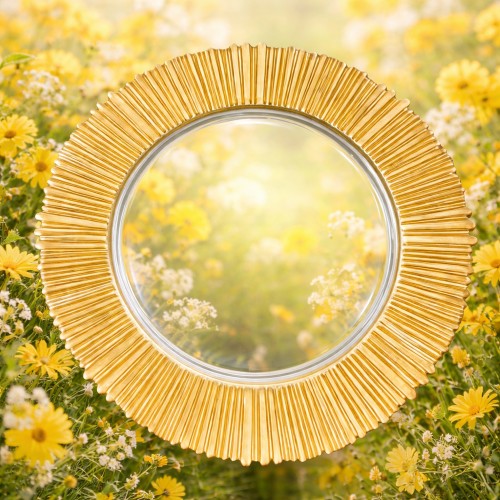 13" Gold Fluted Rim Glass Charger Plate - 66055