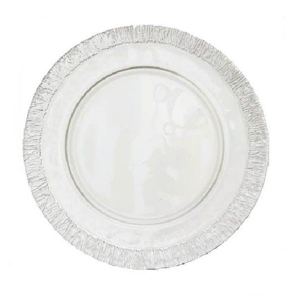 13" Silver Frost Rim Glass Charger Plate - Item #66061