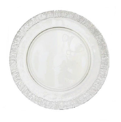 13" Silver Frost Rim Glass Charger Plate - Item #66061